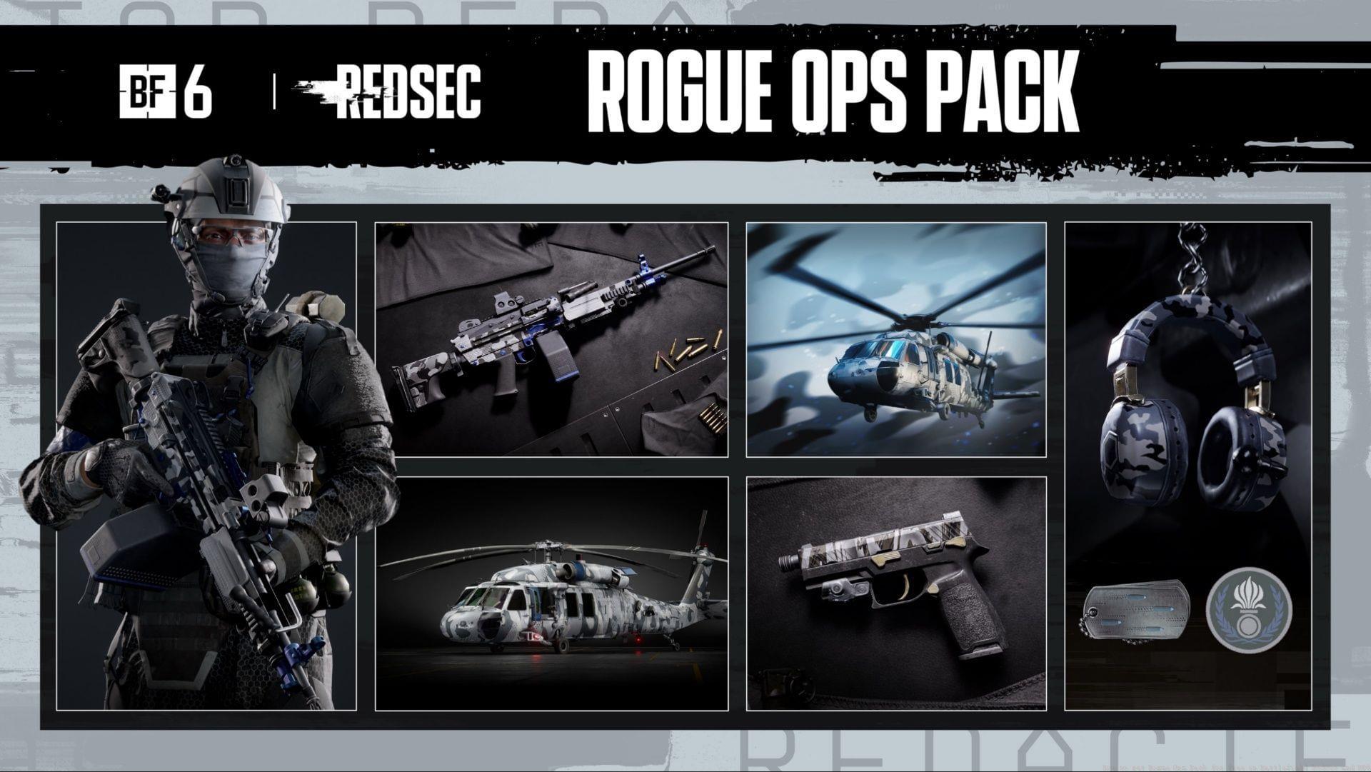 PlayStation Plus users can get the Rogue Ops Pack for free in Battlefield RedSec and BF6 (Image via EA)