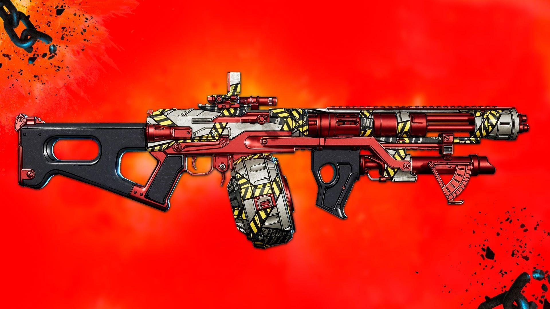 Get the Borderlands 4 Hazard Pay Weapon Skin for free (Image via 2K)