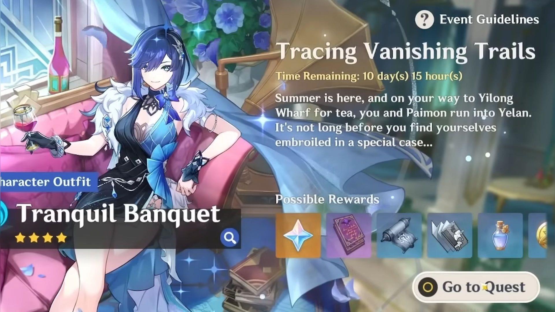 Official art of the event "Tracing Vanishing Trails" (Image via HoYoverse)