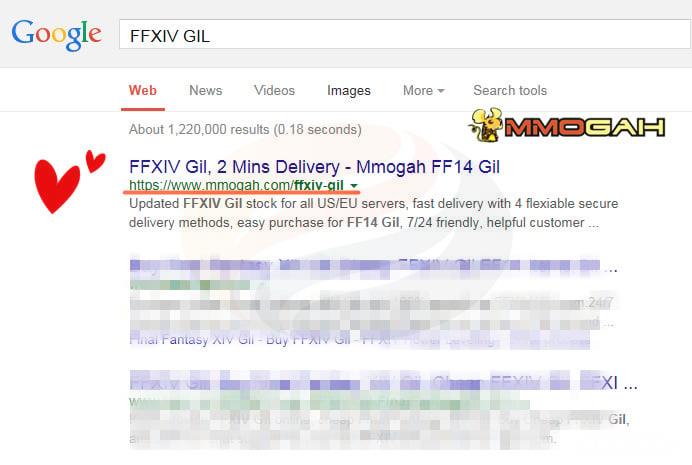 FFXIV Gil of Mmogah Searching Rank at Google Is No.1
