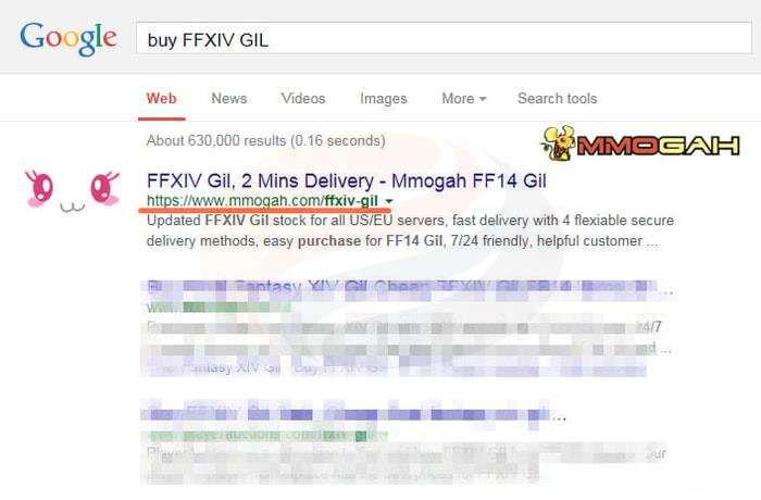  FFXIV Gil of Mmogah Searching Rank at Google Is No.1