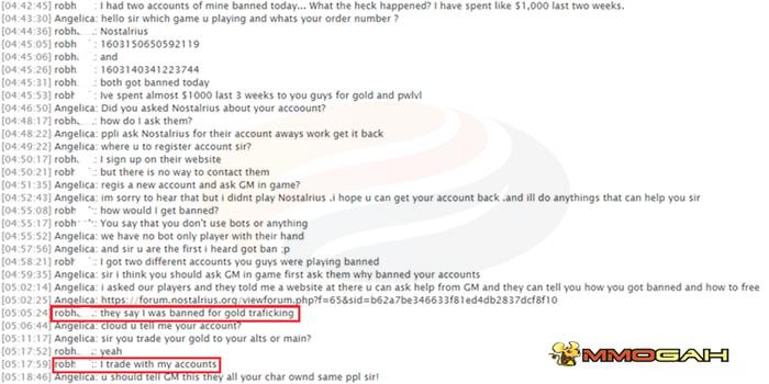 a conversation with one of our Nostalrius customers