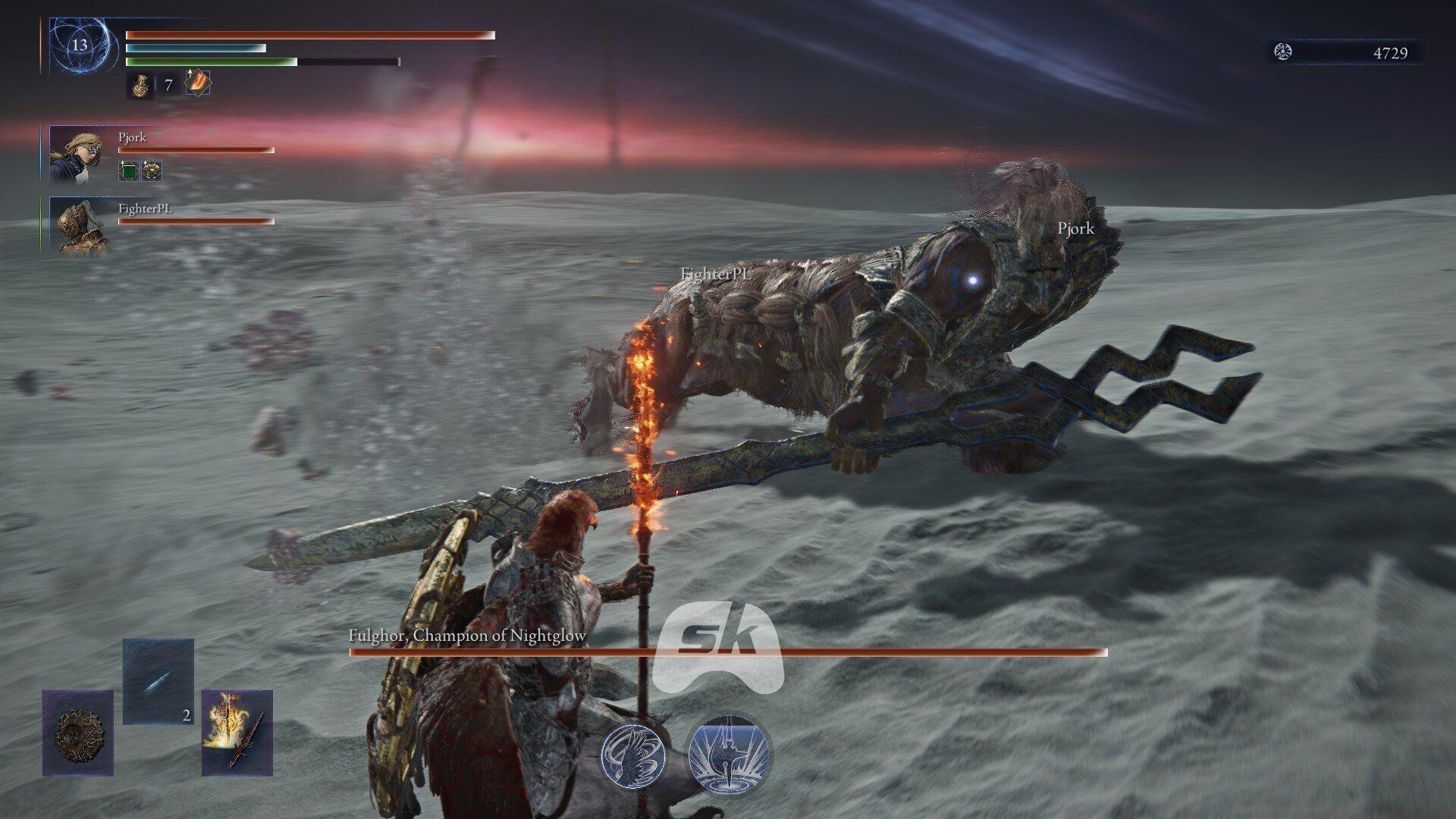 A guide to beat Fulghor, Champion of Nightglow (Darkdrift Knight) in Elden Ring Nightreign (Image via Sportskeeda Gaming // FromSoftware)