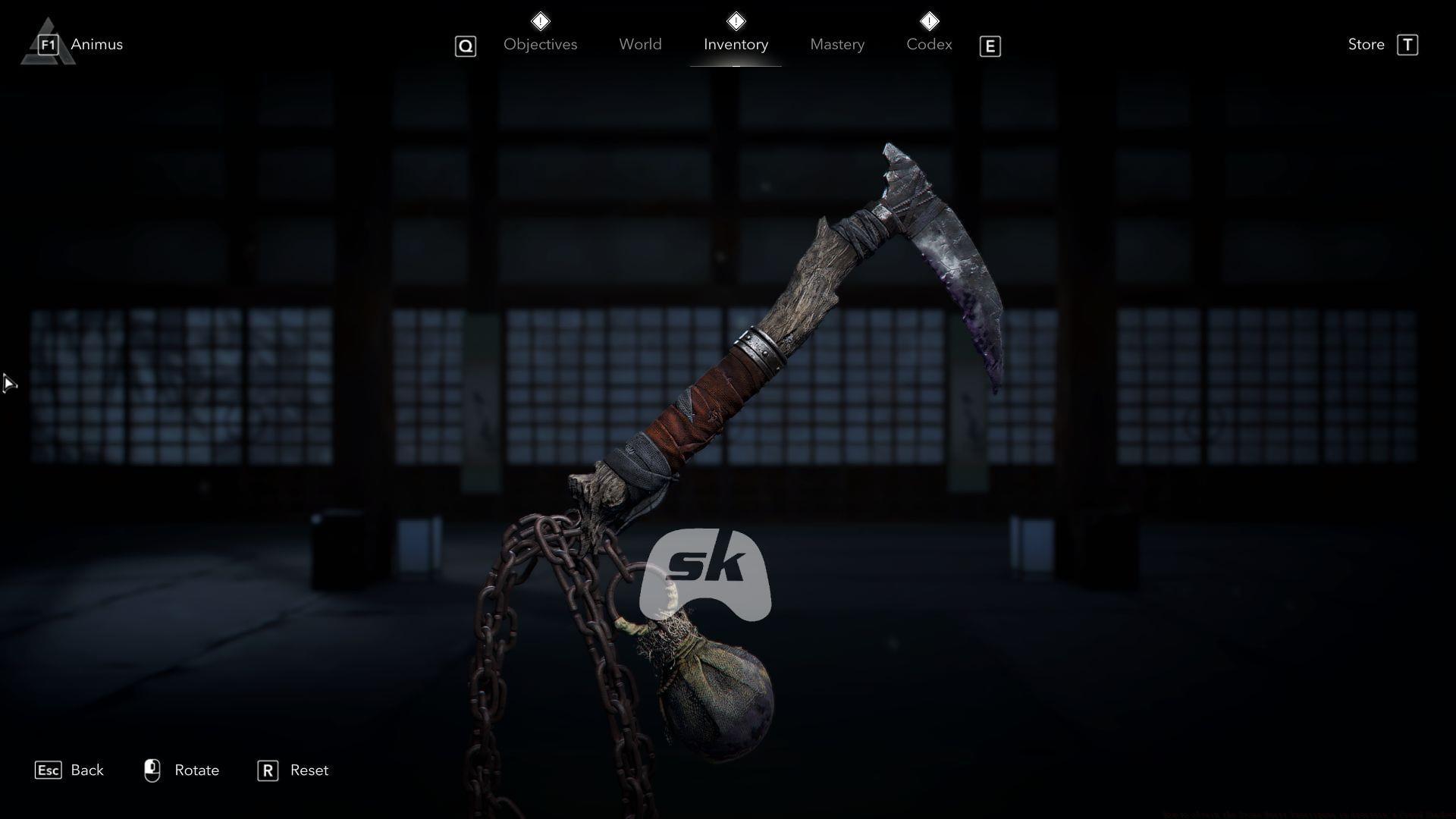 Stone Heart Kusarigama in AC Shadows (Image via Sportskeeda Gaming // Ubisoft)