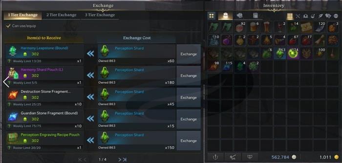 Lost Ark Npc for materials exchange