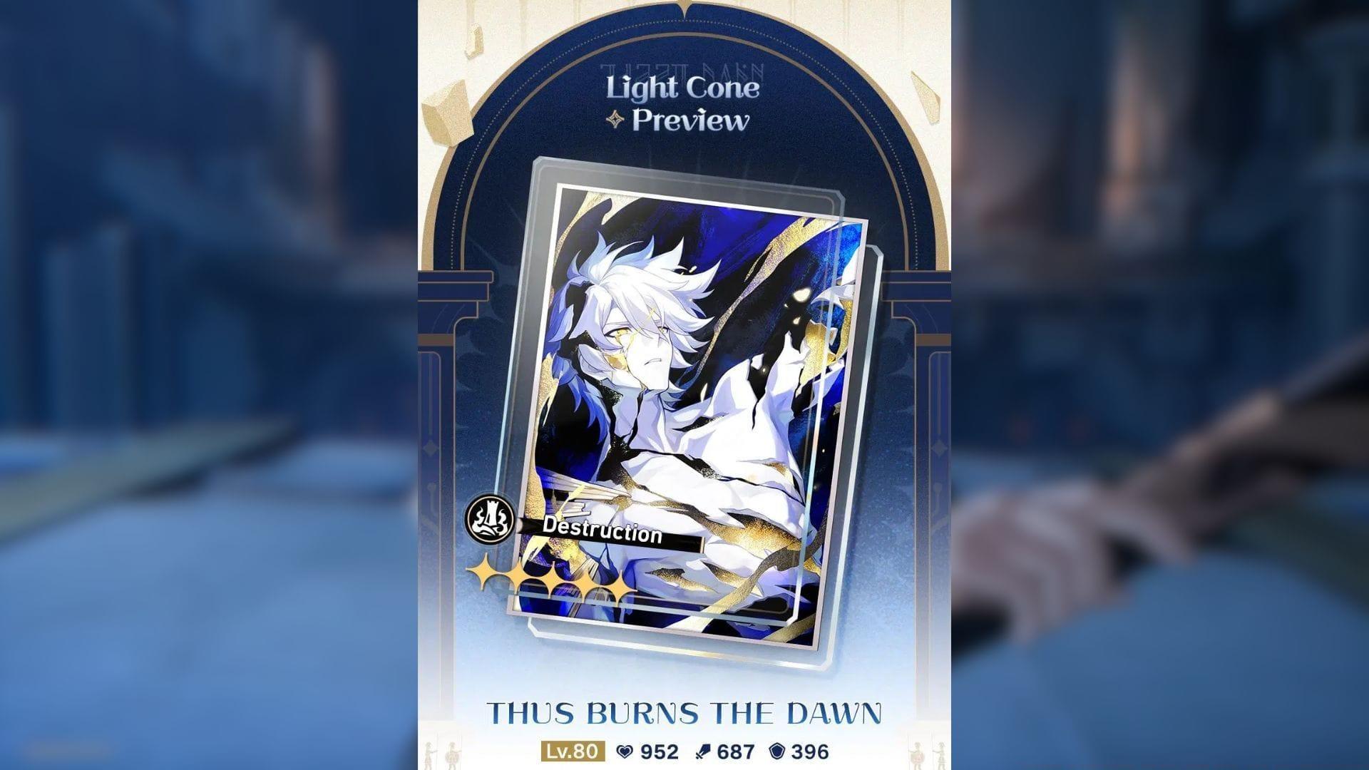 Honkai Star Rail Thus Burns the Dawn Light Cone preview