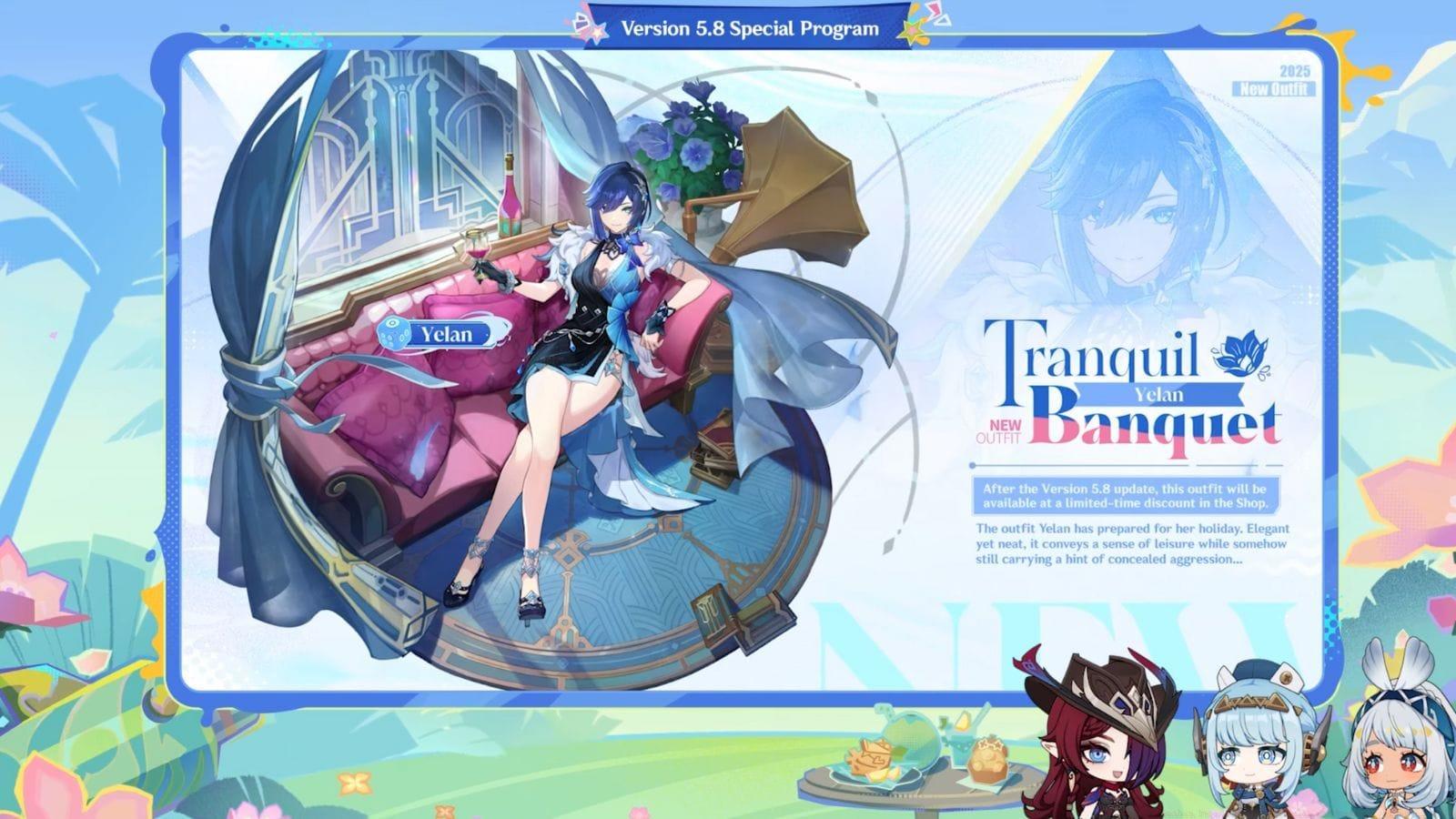 Genshin Impact announces Yelan and Bennett character skins