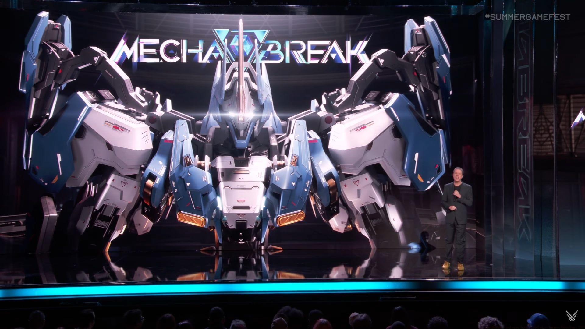 Geoff Keighley introducing Mechabreak at SGF 2025 (Image via TGA /  Amazing Seasun Games)