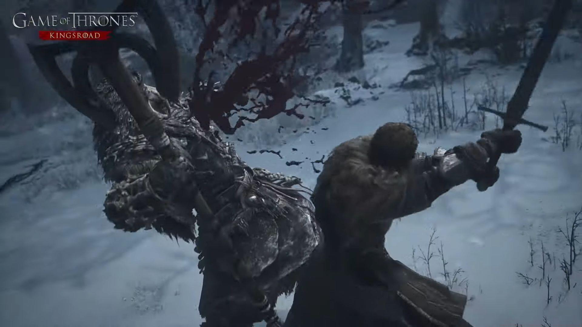 The player attacking an enemy in Game of Thrones Kingsroad