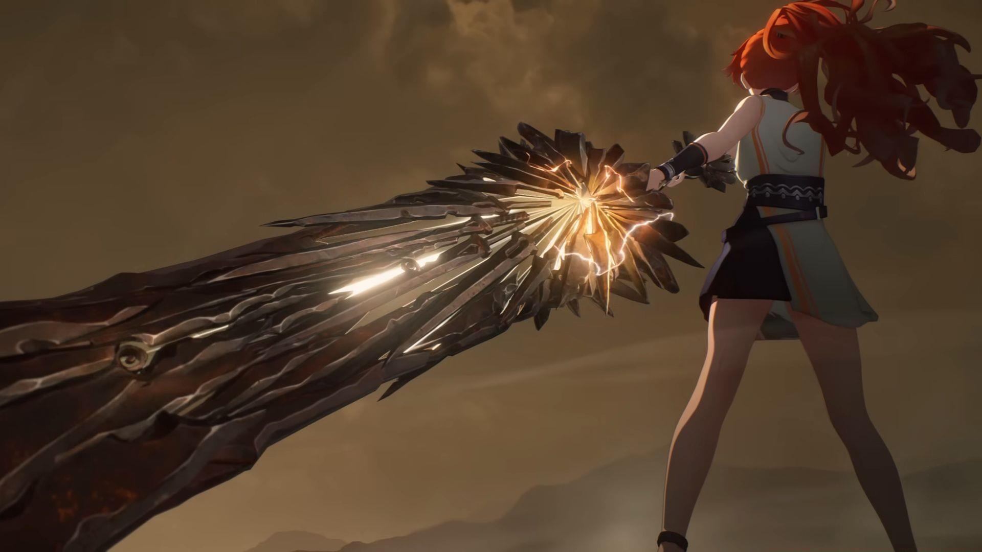 Augusta wielding Thunderflare Dominion in Wuthering Waves