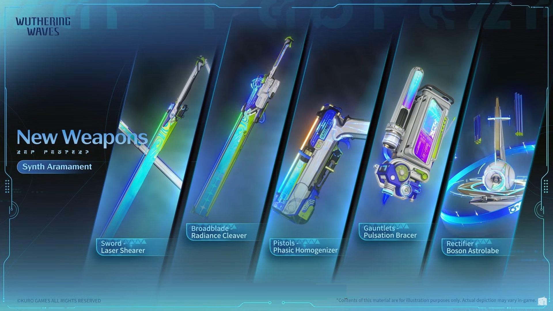 New standard 5-star weapons in WuWa revealed (Image via Kuro Games)