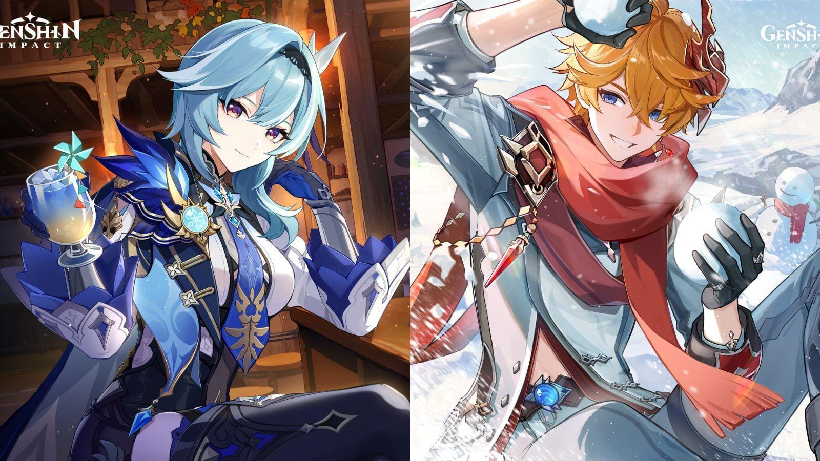 Birthday arts of Eula and Tartaglia in Genshin Impact