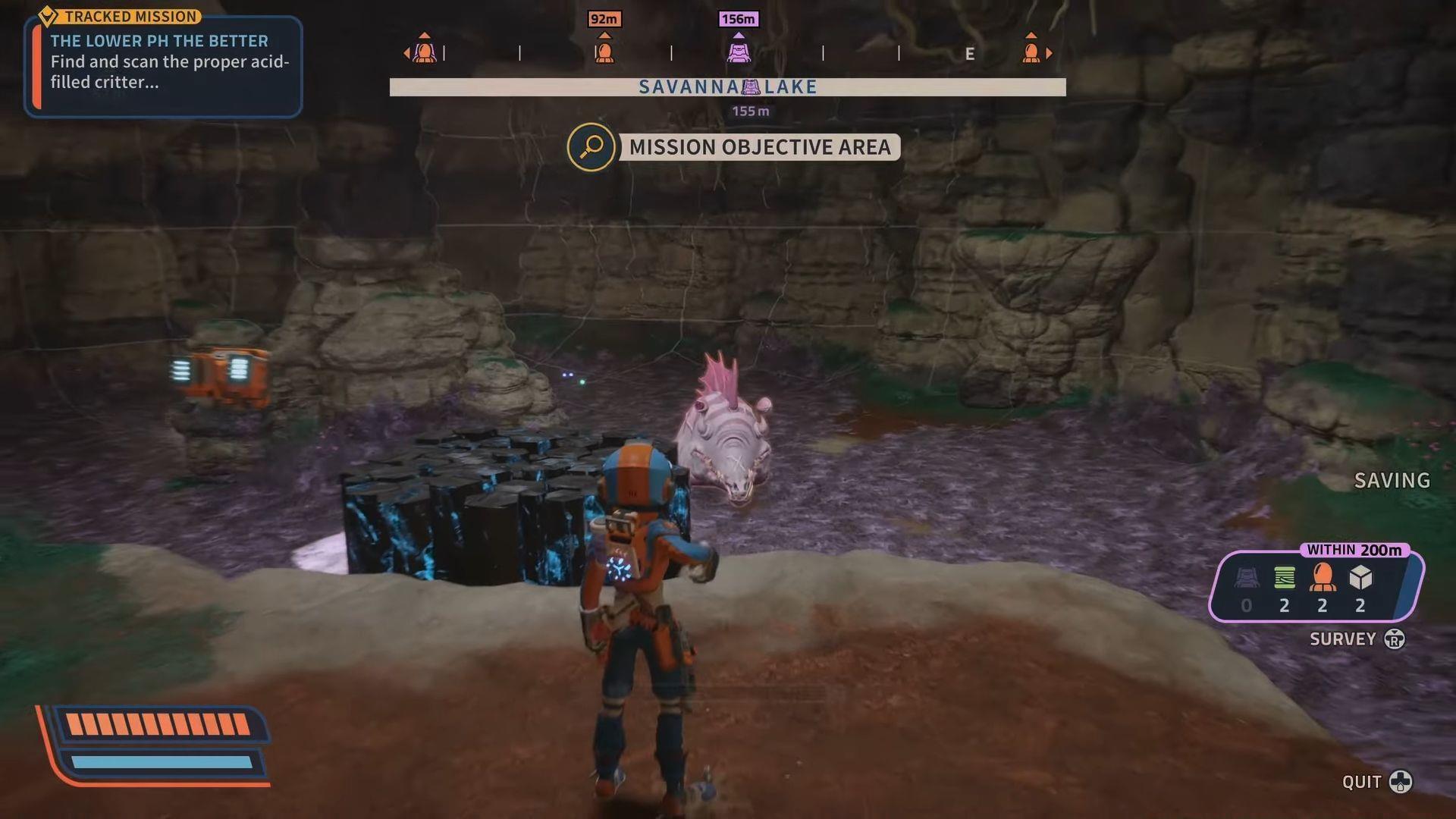 A guide to get the Blight Bomb Stabilizer in Revenge of the Savage Planet (Image via Raccoon Logic Studios //YouTube@Crispyleeks)