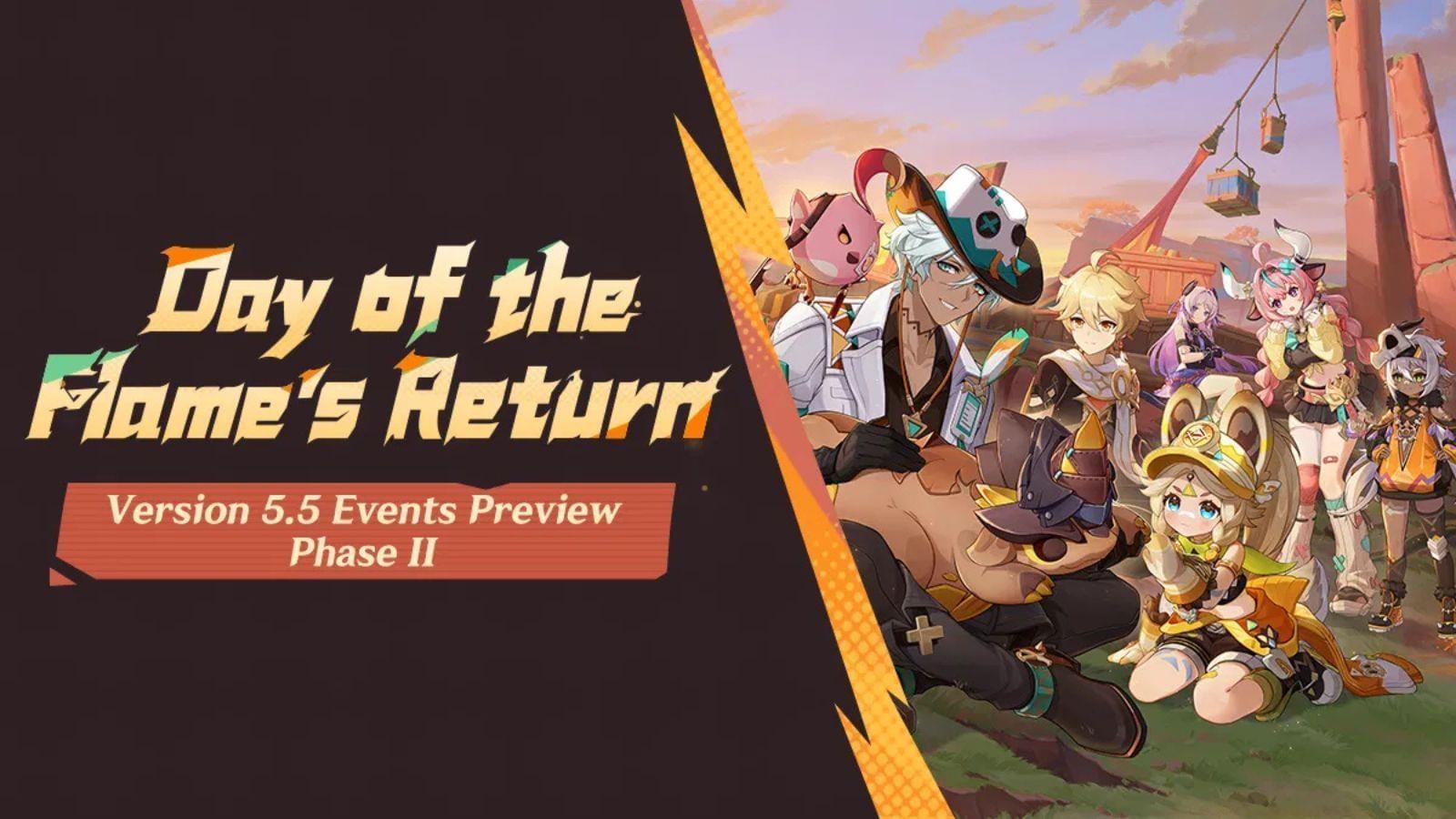 Genshin Impact 5.5 Phase 2 events schedule