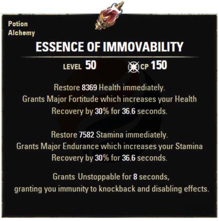 Best potions for eso pvp-Essence of Immovability