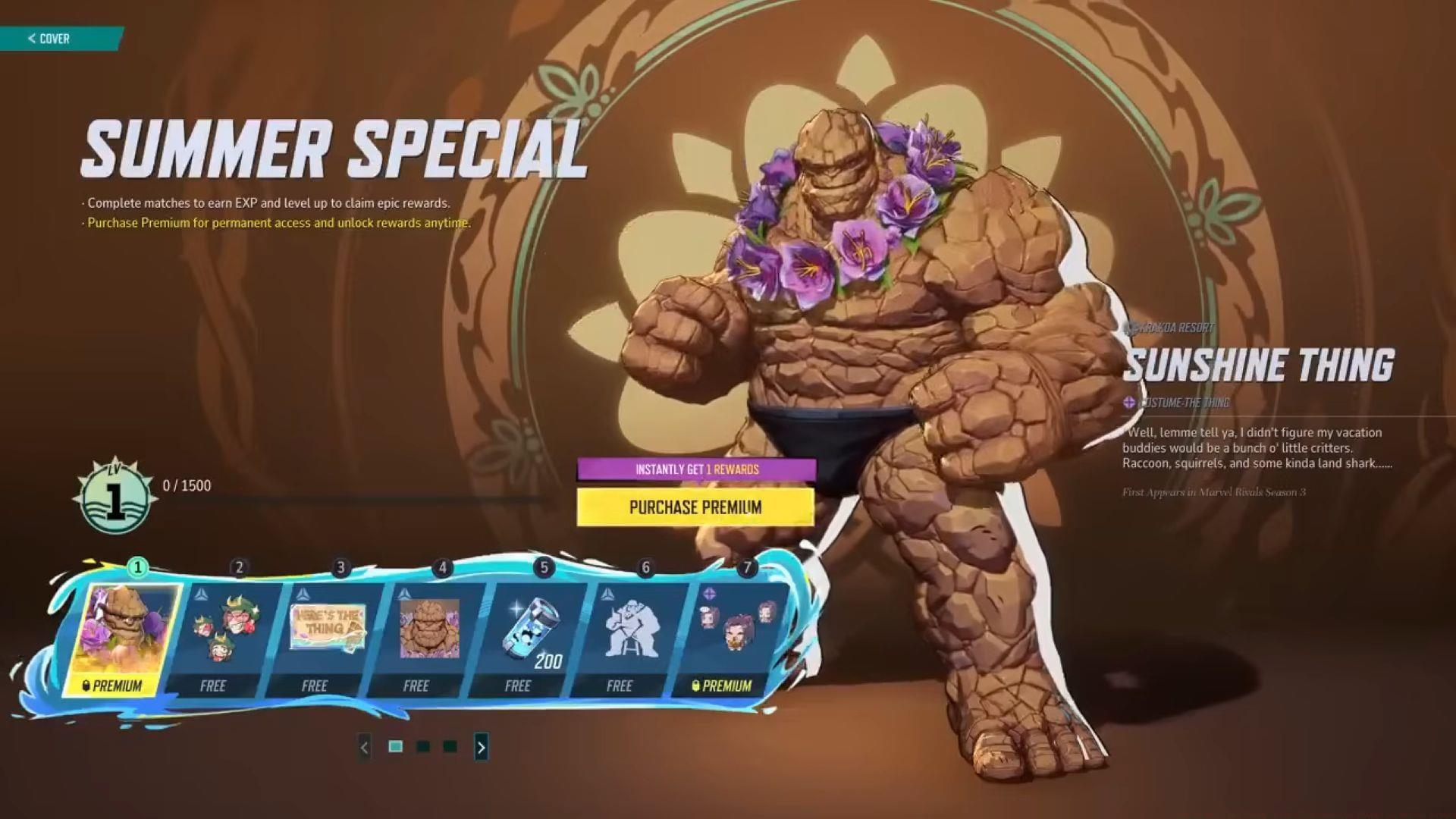 The Thong skin in Marvel Rivals, Summer Special Sunshine Thing, Summer Special Skins, skins in Marvel Rivals, The Thong skin, Marvel Rivals The Thong, Marvel Swimsuit Special, How to get The Thong skin, Marvel Rivals Season 3