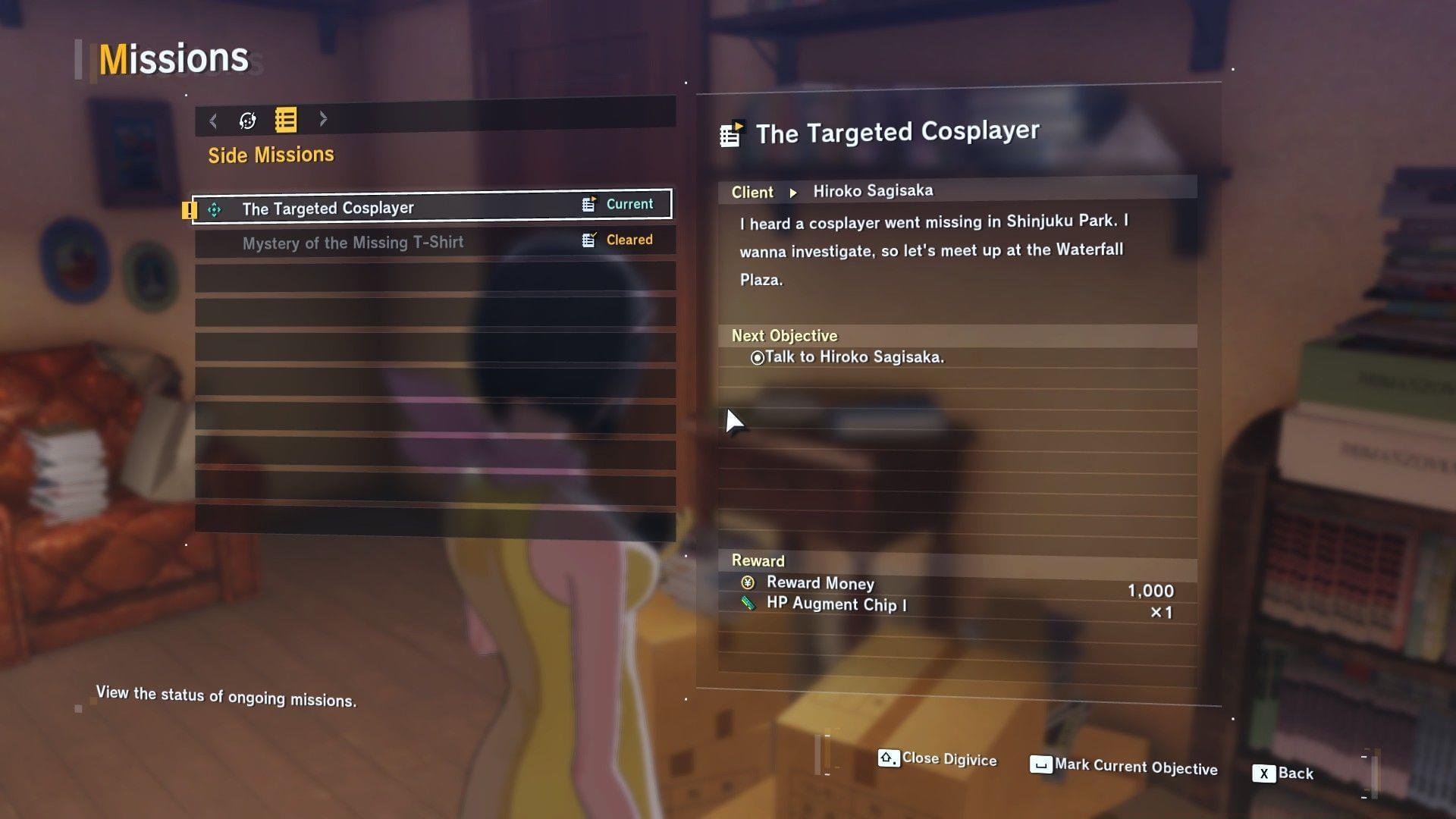 The Targeted Cosplayer side quest details in Digimon Story Time Stranger