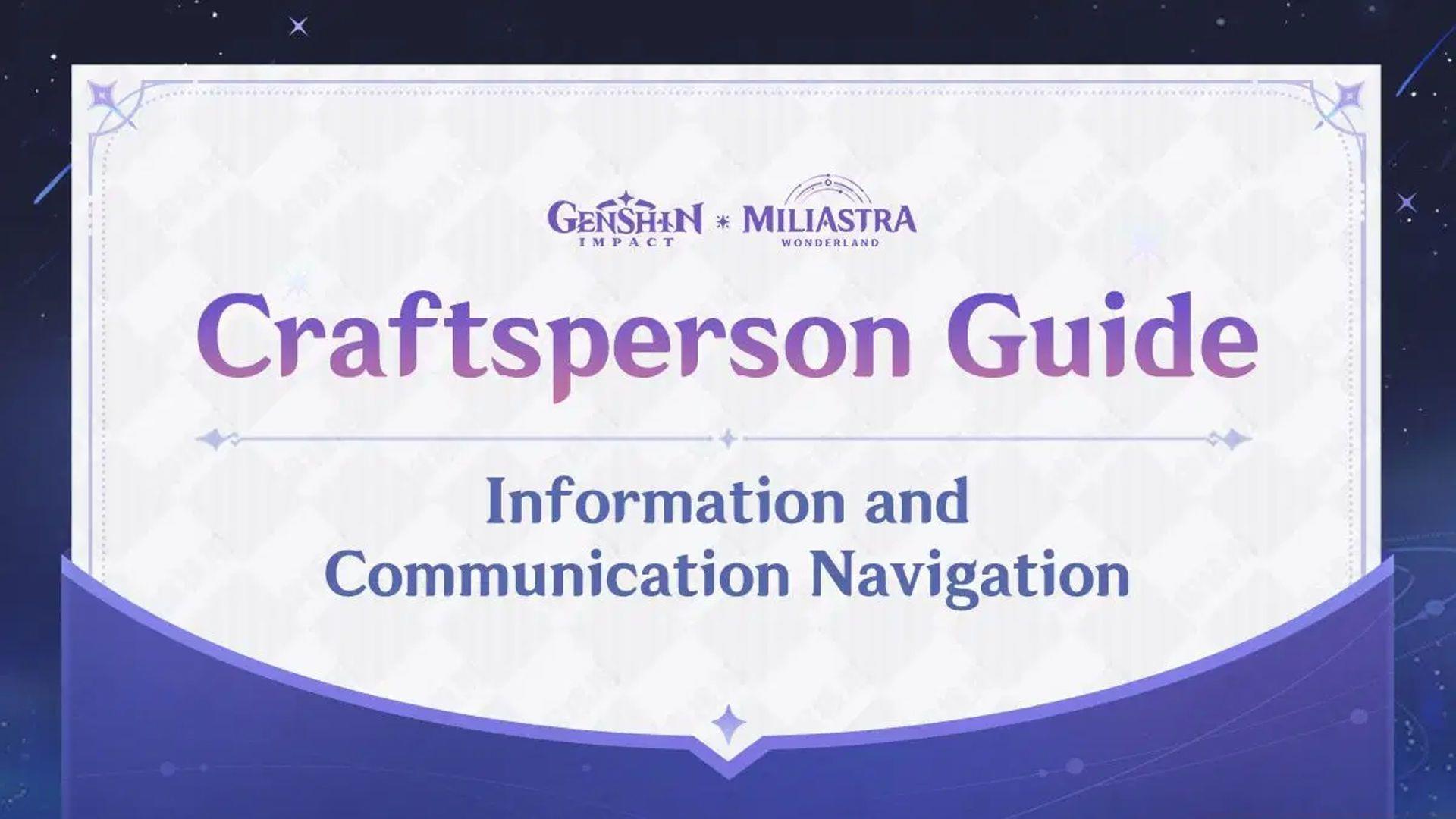 Miliastra Wonderland Craftperson Guide by Genshin Impact (Image via HoYoverse)