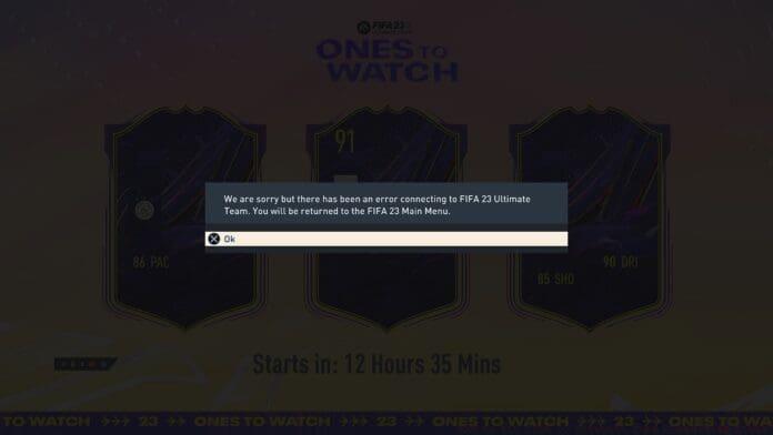 fifa 23 connecting error