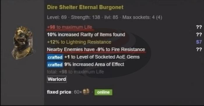 Fire Wild Strike Build Berserker Marauder rare helmet