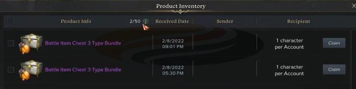 Lost Ark Battle Chest,1 character per Account