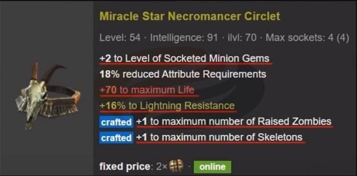 Mage Skeleton Build Necromancer Witch rare helmet