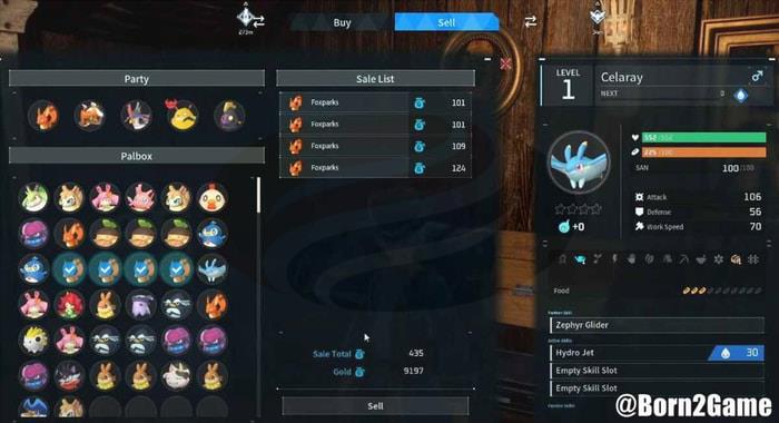 Selling Pals to Pal Merchant in Palworld