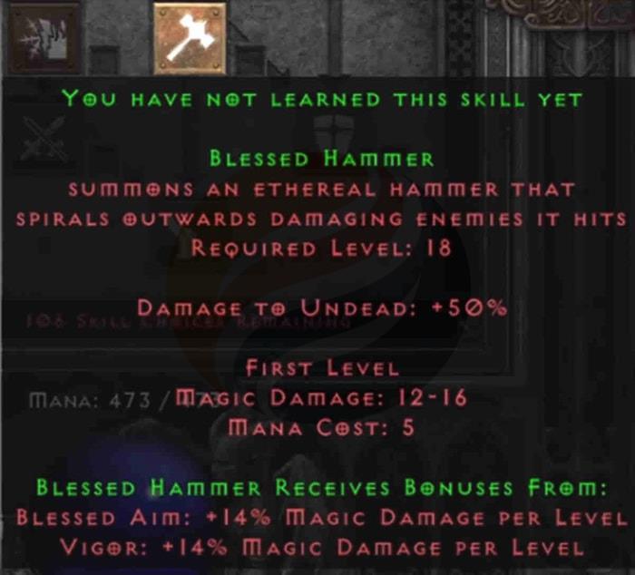 Several Great Paladin Builds in Diablo 2 Resurrected hammer