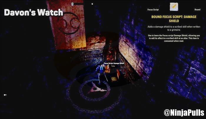 The free script location in the Davon's Watch Mages Guild