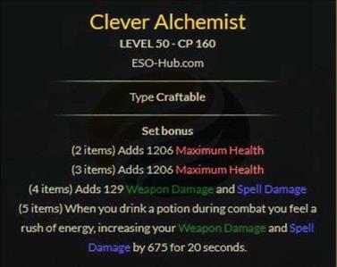 The 5 Best Crafted PvP Sets in ESO – Blackwood pic 15 Clever Alchemist